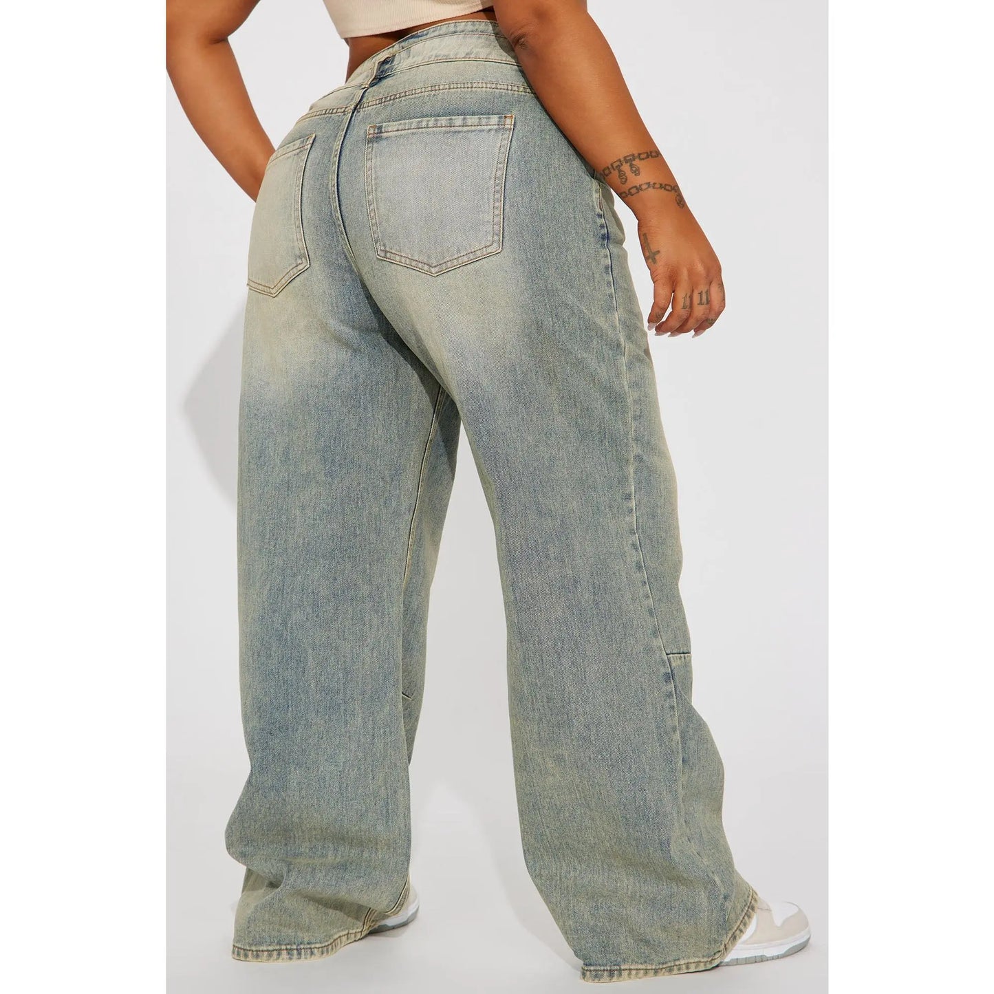 Artesia Tinted Baggy Non Stretch Jeans - Light Wash