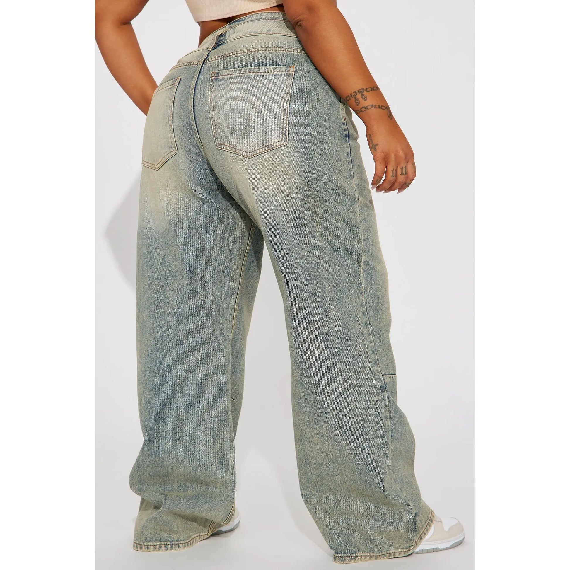 Artesia Tinted Baggy Non Stretch Jeans - Light Wash