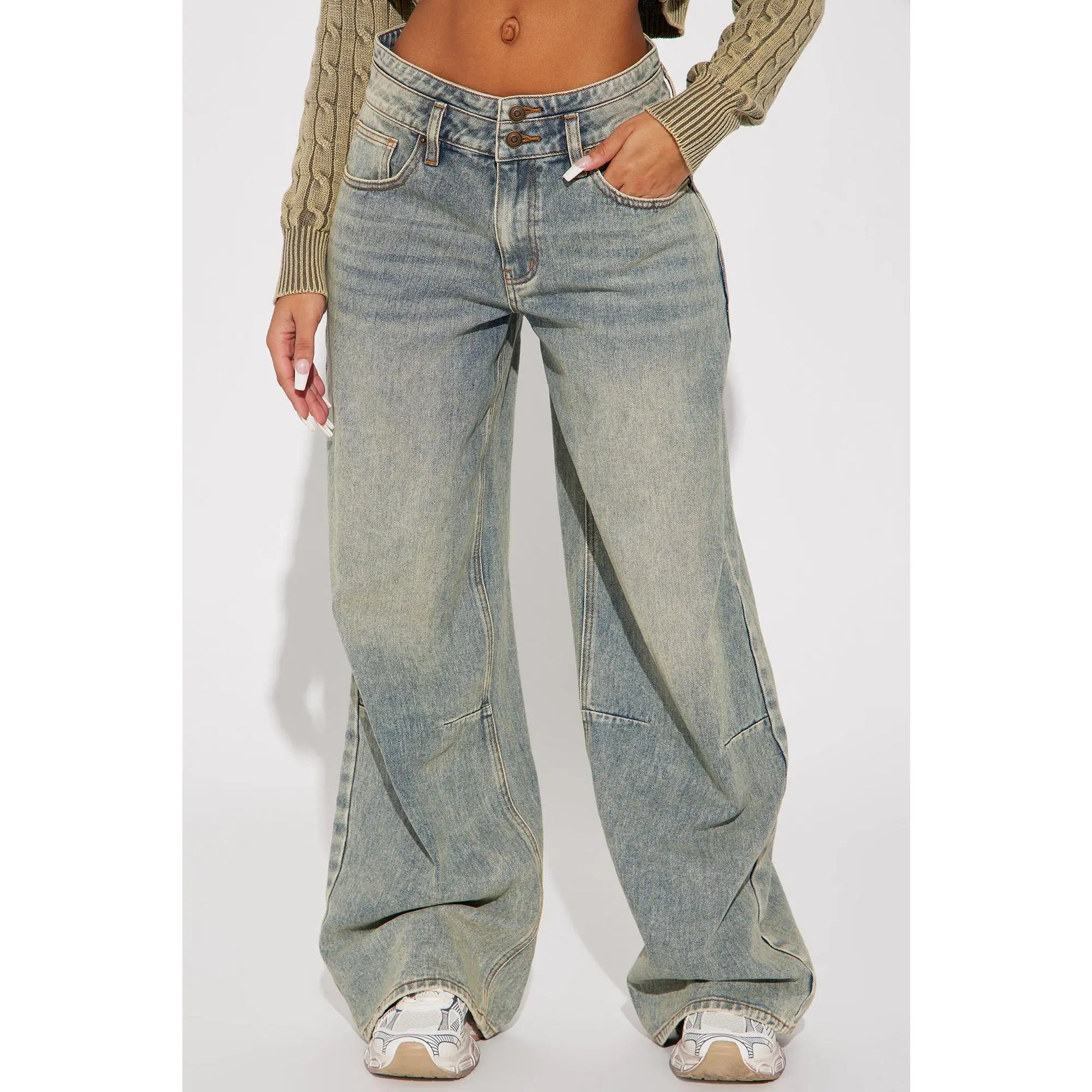 Artesia Tinted Baggy Non Stretch Jeans - Light Wash
