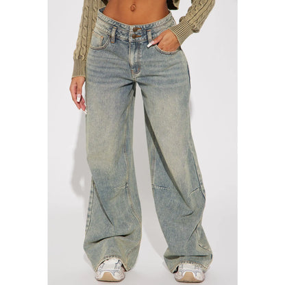 Artesia Tinted Baggy Non Stretch Jeans - Light Wash