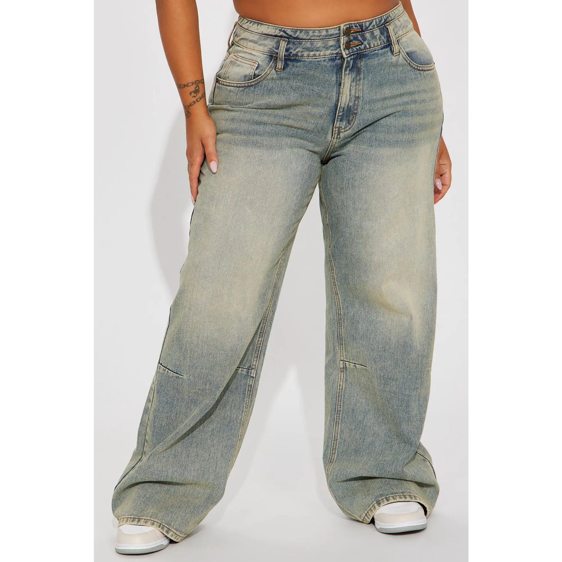 Artesia Tinted Baggy Non Stretch Jeans - Light Wash